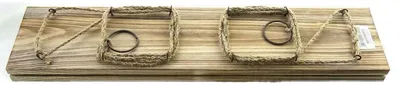 Produktbild von Brett mit 8 Haken zum Hängen 14 x 60 cm - Holz