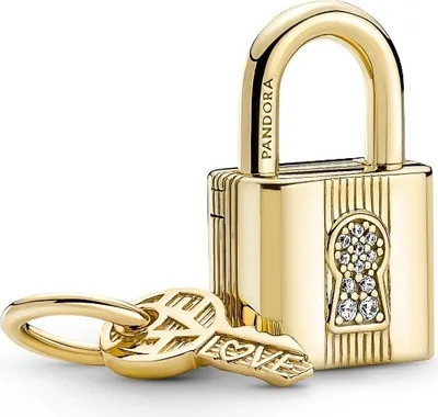Obrázok produktu pre Pandora prívesok 760088C01 Kľúč k zámku 14k pozlátený zirkón