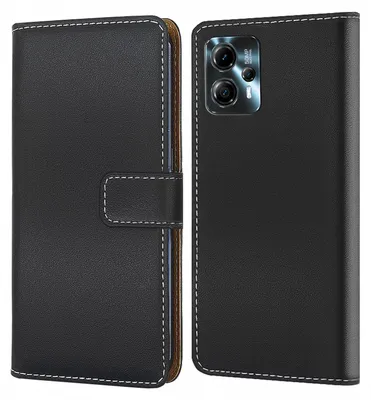 Produktbild von Handy Tasche für Motorola Moto G13 Schutzhülle Bookstyle Etui Klapphülle Wallet Flip Cover Case Schwarz