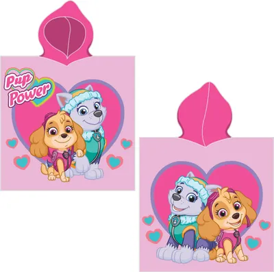 Produktbild von Paw Patrol Kinder Kapuzen Bade-Poncho Girl's Rosa 60x120 cm Bademantel Poncho