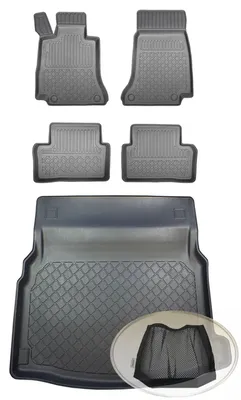 Produktbild von SET Kofferraumwanne Gummifußmatten für Mercedes E-Klasse W213 Limousine Stufenheck 4-türer 2016- hintere Sitze umlegbar / Durchladesystem