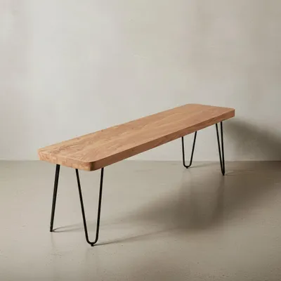 Produktbild von Esszimmer Sitzbank BAGLI Massiv-Holz Akazie 160 x 45 x 40 cm Holz-Bank Natur-Produkt Küchenbank im Landhaus-Stil