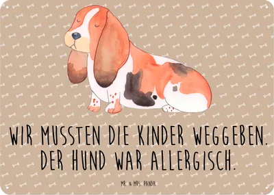Produktbild von Mr. & Mrs. Panda tafel Hund Basset Hound DIN A5 - Hundeglück - Geschenk, Blechschild, Hunderasse, Wandbild, Magnetschild, Lustig, Türschild, Vierbeiner, Schild, Süß