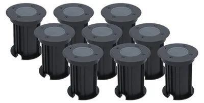 Image de HOFTRONIC - Spot LED au sol 9x Ø12cm GU10 Dimmable IP67 Noir