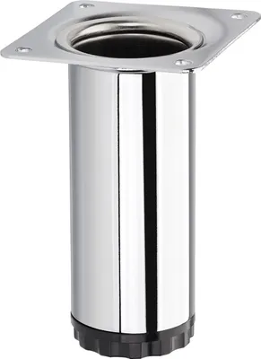 Produktbild von Möbelfuß BRAVO Höhe 100 mm (+ 10 mm) Ø 40 mm Chrom poliert höhenverstellbares Schrankbein aus Stahl Möbelbein belastbar bis 50 kg SOTECH