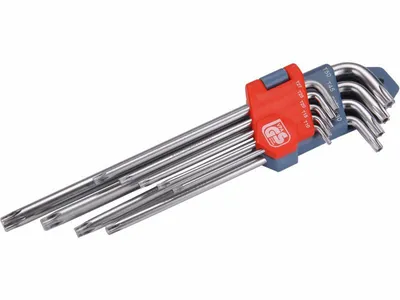 Zdjęcie produktu dla Klucze trzpieniowe TORX przedłużone, zestaw 9, T10-50