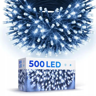 Produktbild von Weihnachtsbaumlichter 500 Led Kaltweiss Mit Steuergerät Und 8 Lichtvarianten