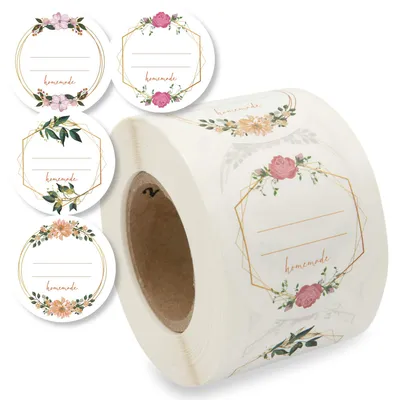 Selbstklebende Etiketten, rund, 5 cm, 500 Stück, weiß