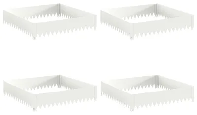 Image de vidaXL Bordure de jardin, lot de 4, 100 x 100 x 20 cm, acier, blanc