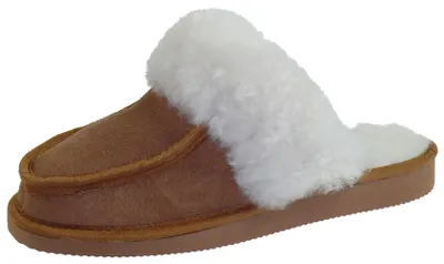 Produktbild von Harrys-Collection Lammfell Pantoffel Mokassin Hausschuh, Braun, 42