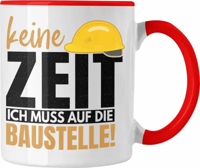 Produktbild von Trendation - Bauherr Geschenk Spruch Tasse Bauherrin Männer Lustiger Spruch Baustelle (Rot)