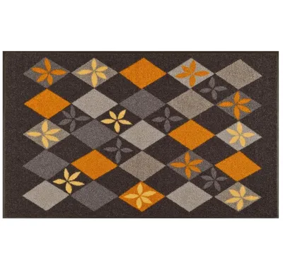 Produktbild von Fußmatte waschbar - Granite Blossom - Rauten Blumen - wash+dry ca 75x120 cm