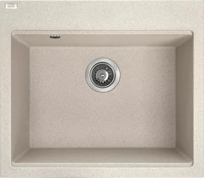 Produktbild von BADLAND BADLAND Spülbecken Granitspüle Einzelbecken TAU 50x57 Beige | Siphon im SET!