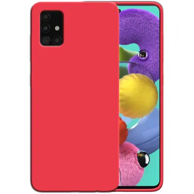 Produktbild von Smartphonica Silikonhülle für Samsung Galaxy A51 4G Hülle mit weicher Innenseite - Rot