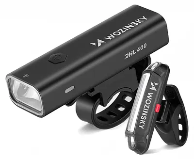 Produktbild von Wozinsky 5907769372452, Heckbeleuchtung + Frontbeleuchtung (Set), Schwarz, Aluminium, Kunststoff, IPX6, LED, 400 lm