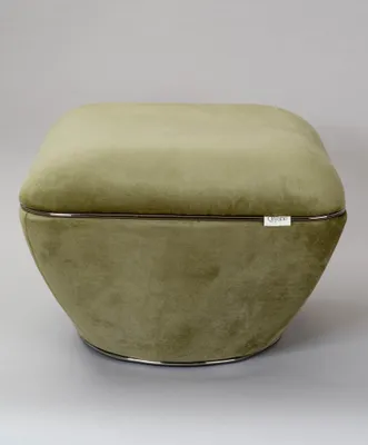 Produktbild von Qiyano Pouf Sitzhocker weicher Samtstoff quadratisch bequem in Creme Weiß Gold, Höhe ca. 43 cm