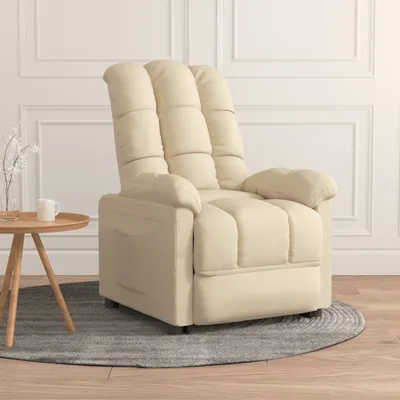 Image de The Living Store Relaxsessel Creme Stoff