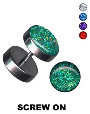 Produktbild von Fake Plugs: Ohrstecker Piercing Glitter Lila