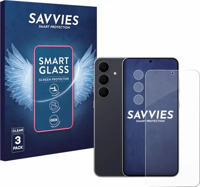 Produktbild von 3x Savvies Schutzglas Folie für Samsung Galaxy S25 FE Enterprise Edition (Display+Kamera) 9H Panzer Schutzfolie Glas Displayschutz klar transparent