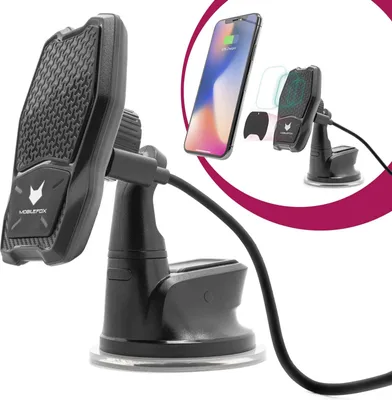 Produktbild von Mobilefox Wireless Universal Auto Halterung Handy KFZ Halter PKW Induktiv Ladegerät Ladefunktion