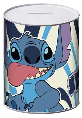 Imagen del producto de Arditex Disney Metal M, alcancía de metal con forma de Lilo y Stitch, 10x10x12 cm, color azul, para niños, talla única