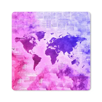 Produktbild von MuchoWow® Mauspad Mousepad Weltkarte - Zeitungen - Farben 20x20 cm - Mousepads - Maus Mat - Pad - Mausunterlage - Desk Mat - Bureauartikeln