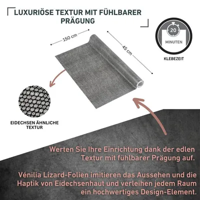Produktbild von Klebefolie Lizard grau - 45x150cm
