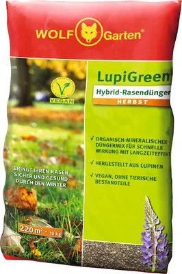 Produktbild von WOLF-Garten 77AR1012650 LU-H 220 D/A LupiGreen® HYBRID-RASENDÜNGER HERBST 1 St