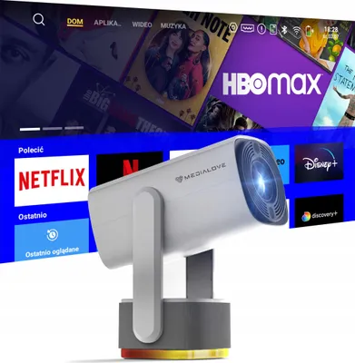 Produktbild von Drehbarer Led Projektor Hd Android 11 Wifi Bt Autofokus 6000Mah 230° Drehung