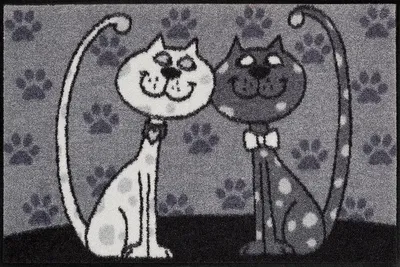 Produktbild von Salonloewe KATZENPÄRCHEN Fußmatte Wohnmatte 50 x 75 cm