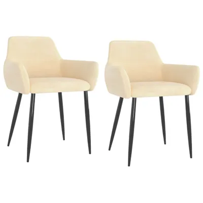 Image de Chaises à manger lot de 2 Crème Velours