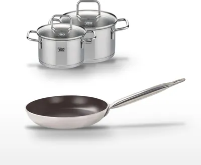 Image de Lot Poêle 32 cm & 2 Faitouts Elo Bistro Line