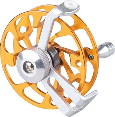 Produktbild von Angelrolle Eisfischen Fliegenrolle Spinning 65 mm Aluminium Gold