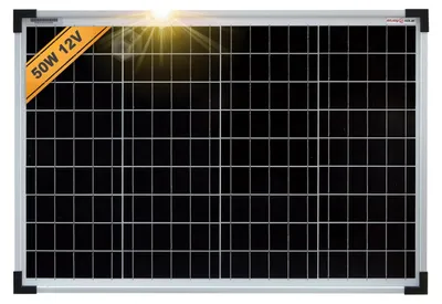 Image de Panneau solaire monocristallin - 50 W - 12 V - 670 x 460 mm - Camping-car et balcon