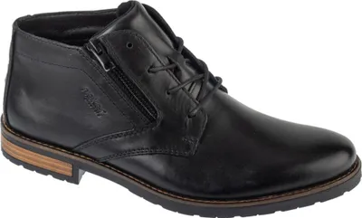 Produktbild von Rieker Herren Schnürschuhe aus schwarzem Naturleder mit flachem Absatz