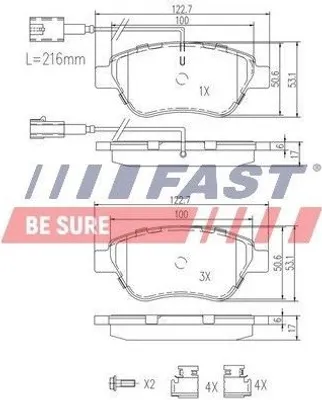 Produktbild von FAST Bremsbeläge Satz Vorne Bremsklötze für FIAT 500 (312) FT29112