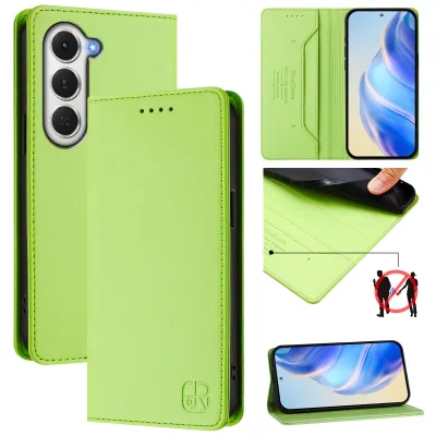 Produktbild von Lederhülle für Tecno Spark 40 Pro Hülle Flip Brieftasche Kartenfächern Ständer Schutzhülle Grün