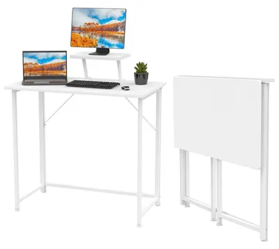 Produktbild von Klappbarer Schreibtisch mit Monitorablage 80x45x75cm Weiß