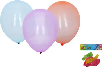 Produktbild von Aufblasbarer Ballon 25 cm – 6er-Set, kristallfarben