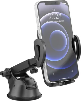 Productafbeelding van imoshion Telefoonhouder auto - Verstelbaar - Universeel - Carbon - Dashboard / Raam - Zwart