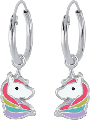 Produktbild von Einhorn Creolen: Kinder Ohrringe 925 Silber Silber