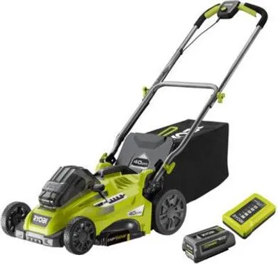 Immagine prodotto di Tosaerba a spinta RYOBI 36 V, larghezza di taglio 40 cm, batteria da 5,0 Ah, mulching, RLM36X41H50G