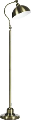 Productafbeelding van Standaardlamp, retro booglamp met verstelbare lampenkap, E27 fitting, messinglook, geschikt voor de woonkamer