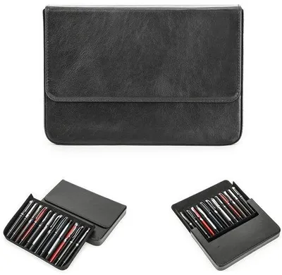 Produktbild von Lederene Stiftebox für 12 Stifte, Schwarz, Magnetverschluss