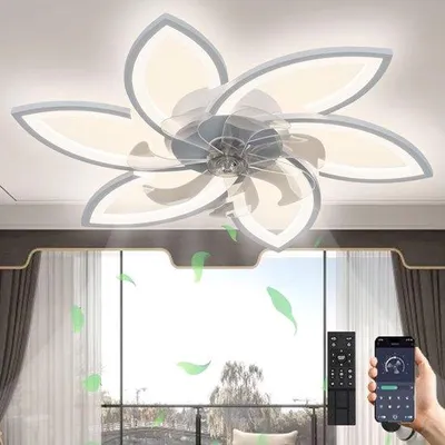 Obrázek produktu pro Tichý stropní ventilátor s osvětlením – dálkové ovládání – styl v praxi – tichý stropní ventilátor – osvětlení obývacího pokoje