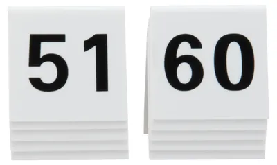Zdjęcie produktu dla Securit TN-51-60-WT Securit Tischnummernset 51 - 60, weiß, Acryl