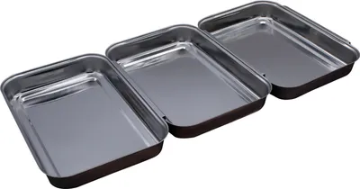 Immagine prodotto di Set per impanare in 3 pezzi in acciaio inox - ciascuno circa 22 x 15 x 3 cm - ciotola per impanare