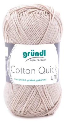 Produktbild von Gründl Baumwolle quick uni,50g.100%Baumwolle,mercerisiert,Häkel- u. Strickgarn,50g / 125 m,NS 3-4 102