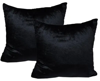 Produktbild von JACK 2er Set Teddy Flausch Kissen Dekokissen flauschig kuschlig weich, Farbe:Schwarz, Größe:50 x 50 cm