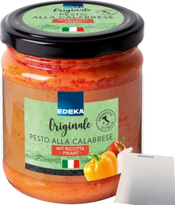 Produktbild von Edeka Pesto alla Calabrese das Original aus Italien pikant (190g Glas) + usy Block